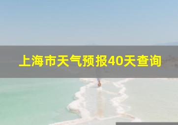 上海市天气预报40天查询