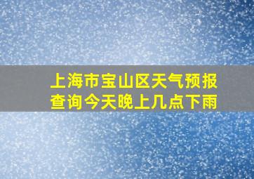 上海市宝山区天气预报查询今天晚上几点下雨