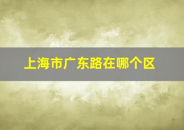 上海市广东路在哪个区