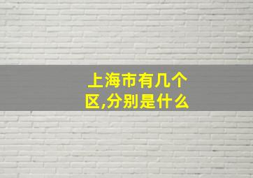 上海市有几个区,分别是什么