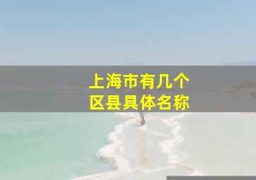 上海市有几个区县具体名称