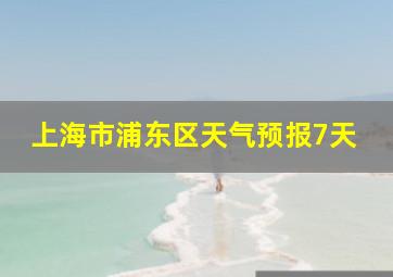 上海市浦东区天气预报7天