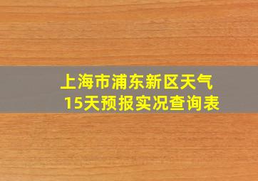 上海市浦东新区天气15天预报实况查询表