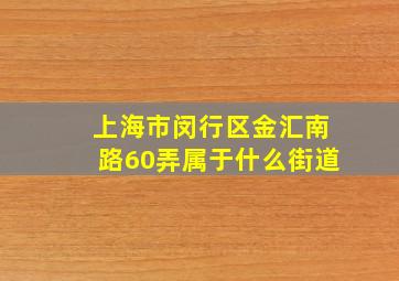 上海市闵行区金汇南路60弄属于什么街道