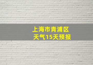 上海市青浦区天气15天预报