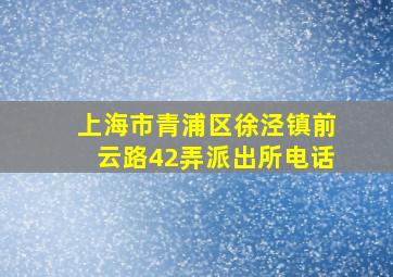 上海市青浦区徐泾镇前云路42弄派出所电话