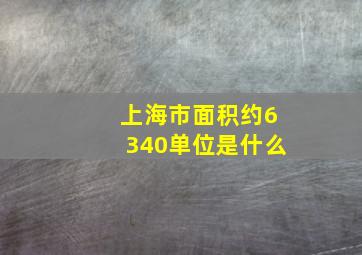 上海市面积约6340单位是什么