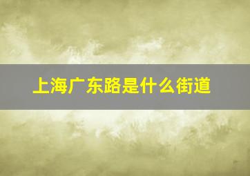 上海广东路是什么街道