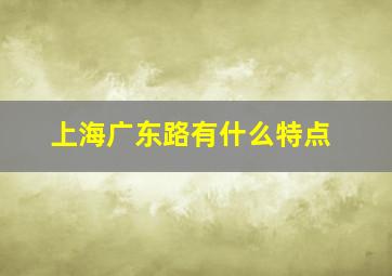 上海广东路有什么特点