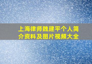 上海律师魏建平个人简介资料及图片视频大全