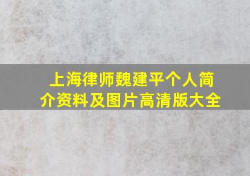 上海律师魏建平个人简介资料及图片高清版大全