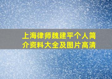 上海律师魏建平个人简介资料大全及图片高清