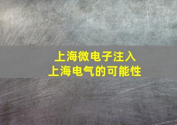 上海微电子注入上海电气的可能性