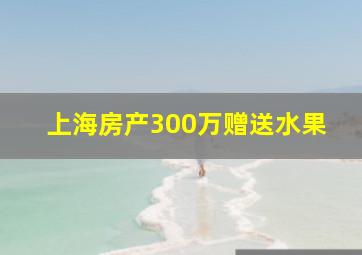 上海房产300万赠送水果