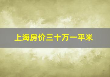 上海房价三十万一平米