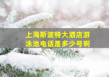 上海斯波特大酒店游泳池电话是多少号啊