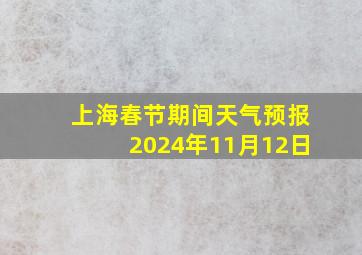 上海春节期间天气预报2024年11月12日