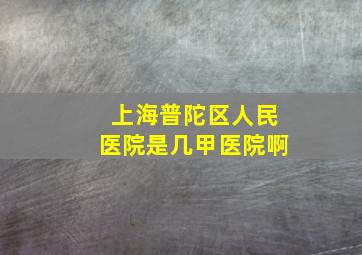 上海普陀区人民医院是几甲医院啊