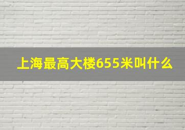 上海最高大楼655米叫什么