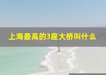 上海最高的3座大桥叫什么