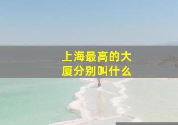 上海最高的大厦分别叫什么