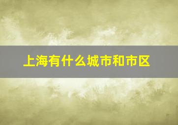 上海有什么城市和市区