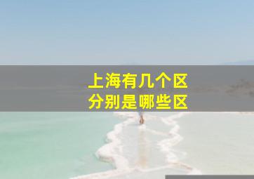 上海有几个区分别是哪些区