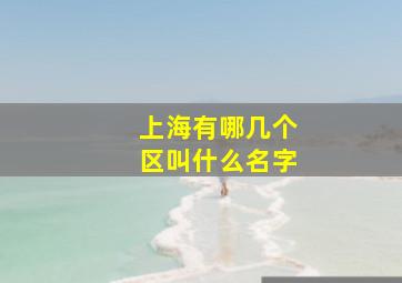 上海有哪几个区叫什么名字