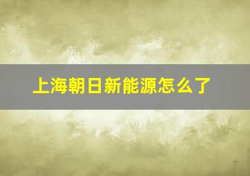 上海朝日新能源怎么了