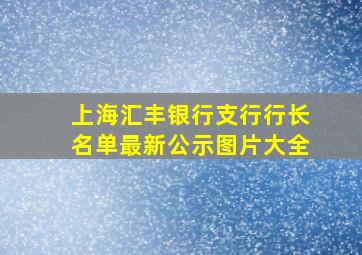 上海汇丰银行支行行长名单最新公示图片大全