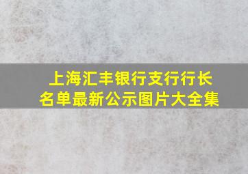 上海汇丰银行支行行长名单最新公示图片大全集