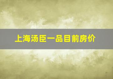 上海汤臣一品目前房价