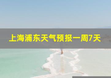 上海浦东天气预报一周7天