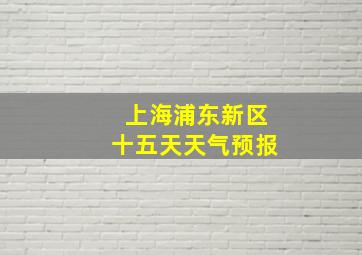 上海浦东新区十五天天气预报