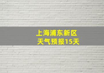 上海浦东新区天气预报15天