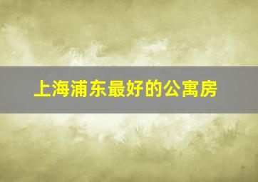 上海浦东最好的公寓房