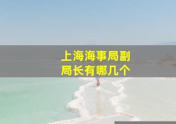 上海海事局副局长有哪几个