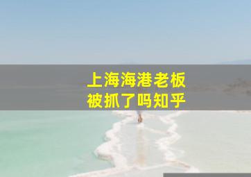 上海海港老板被抓了吗知乎