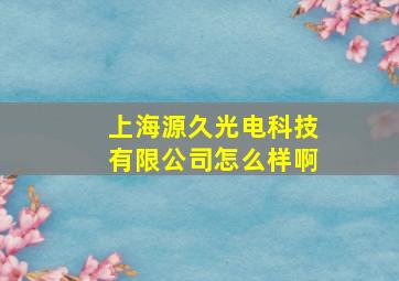 上海源久光电科技有限公司怎么样啊