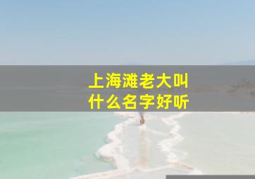 上海滩老大叫什么名字好听