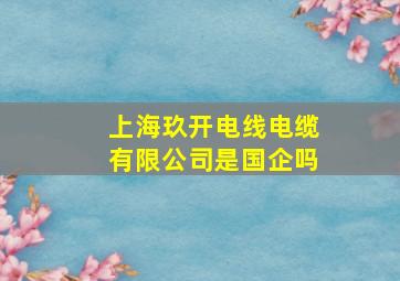 上海玖开电线电缆有限公司是国企吗