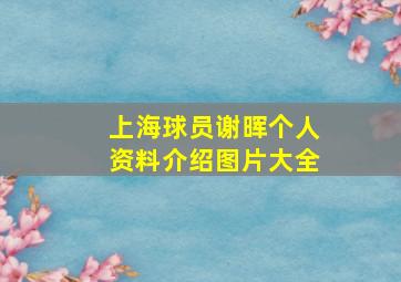 上海球员谢晖个人资料介绍图片大全