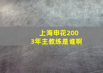 上海申花2003年主教练是谁啊