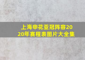 上海申花亚冠阵容2020年赛程表图片大全集