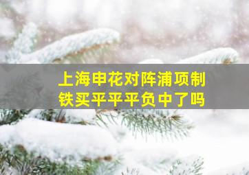 上海申花对阵浦项制铁买平平平负中了吗