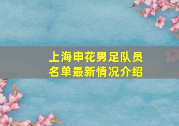 上海申花男足队员名单最新情况介绍