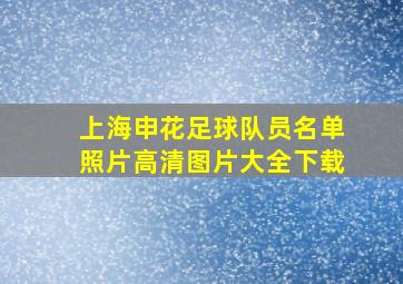 上海申花足球队员名单照片高清图片大全下载