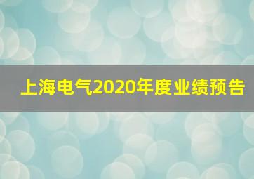 上海电气2020年度业绩预告