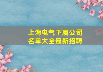 上海电气下属公司名单大全最新招聘