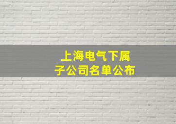 上海电气下属子公司名单公布